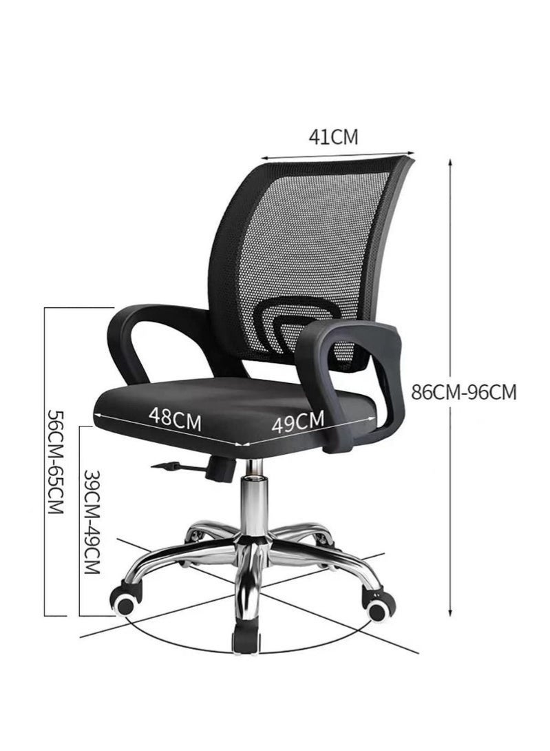 POWER Adjustable office chair with a mesh seat and black metal base. - Image 4